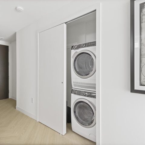 stackable washer and dryer in each apartment